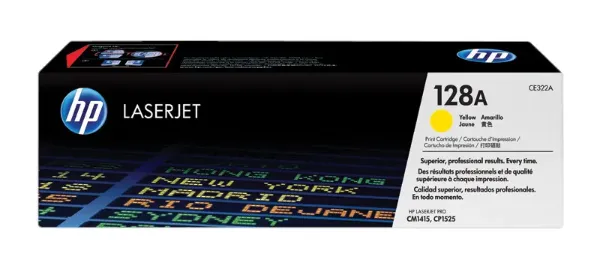 HP 128A (CE322A) Color LaserJet CM1415, CP1520, CP1525nw Yellow Toner Cartridge (1,300 Yield)