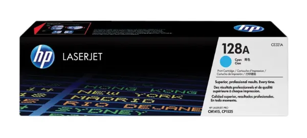 HP 128A (CE321A) Color LaserJet CM1415, CP1520, CP1525nw Cyan  Toner Cartridge (1,300 Yield)
