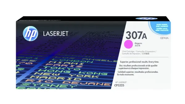 HP 307A (CE743A) Color LaserJet CP5225 Magenta Original LaserJet Toner Cartridge (7,300 Yield)