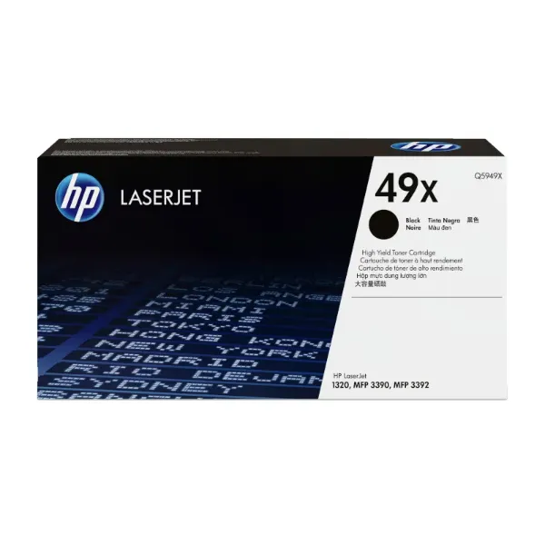 HP 49X (Q5949X) LaserJet 1320, 3390 High Yield Black Toner Cartridge (6,000 Yield)
